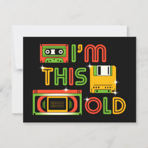 Ik ben zo oud retro tech briefkaart