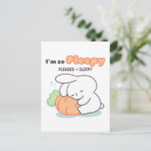 Ik ben zo Pleepy: Bunny Hugging Wortel Kussen Briefkaart (Staand voorkant)