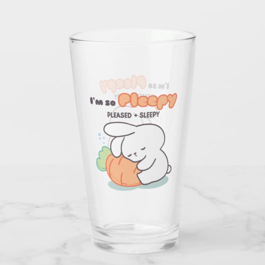 Ik ben zo Pleepy: Bunny Hugging Wortel Kussen Glas (Achterkant)
