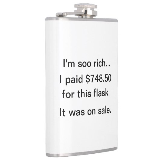 Ik ben zo rijk! heupfles (Rechts)