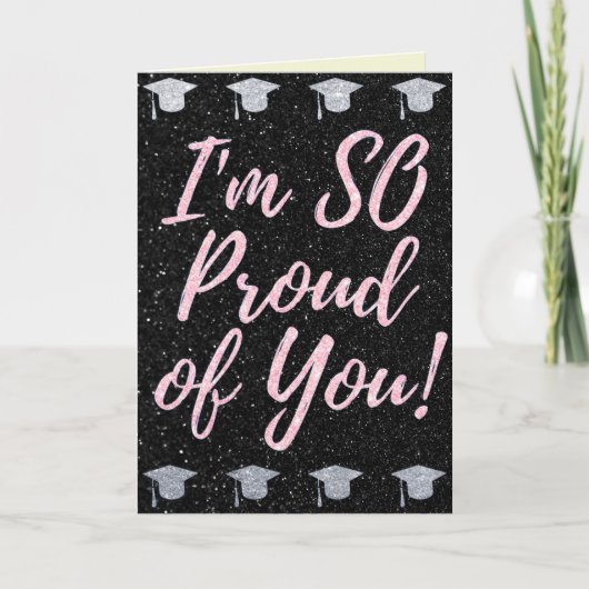 Ik ben zo roze Afstuderen Kaart (Voorkant)