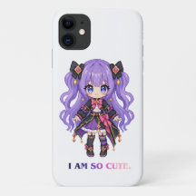 "IK BEN ZO SCHATTIG" Kawaii Anime Karakter Hoesje