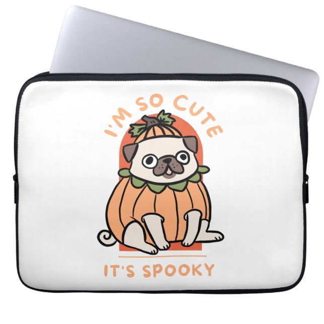 Ik ben zo Schattige dat het eng Schattige Hallowee Laptop Sleeve (Voorkant)