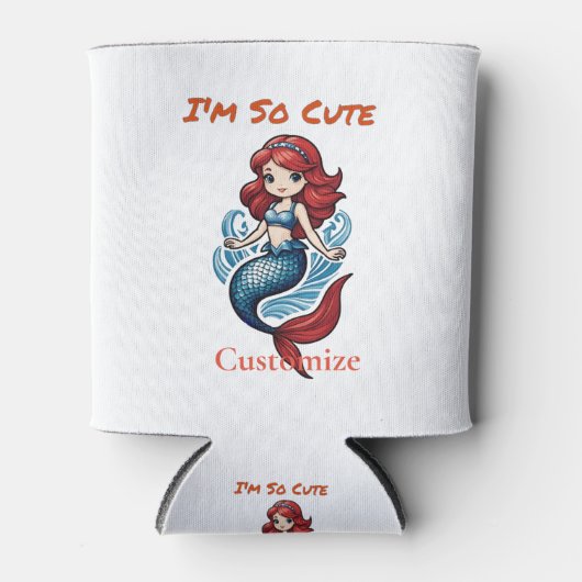 Ik ben zo Schattige Zeemeermin Thunder_Cove Blikjeskoeler (Voorkant)