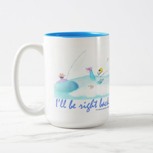 Ik ben zo terug tweekleurige koffiemok (Links)