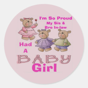 Ik ben zo trots - Baby Girl Ronde Sticker