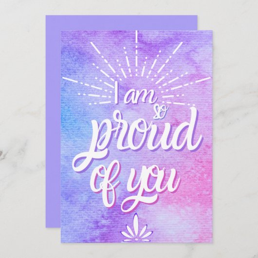 Ik ben zo trots op je - Aanmoediging Bedankkaart (Voorkant / Achterkant)