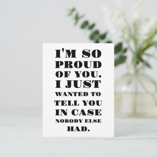 Ik ben zo trots op je briefkaart (Staand voorkant)