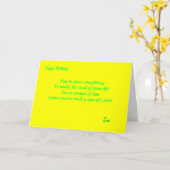 Ik ben zo trots op je zoon verjaardagskaarten kaart (Gele Bloem)