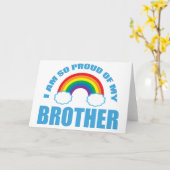 Ik ben zo trots op mijn broer Rainbow Gay Pride Kaart (Gele Bloem)