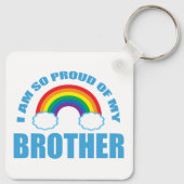 Ik ben zo trots op mijn broer Rainbow Gay Pride Sleutelhanger (Achterkant)