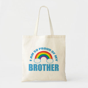 Ik ben zo trots op mijn broer Rainbow Gay Pride Tote Bag