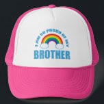 Ik ben zo trots op mijn broer Rainbow Gay Pride Trucker Pet<br><div class="desc">Ik ben zo trots op mijn broertje pet voor gay pride broers en zusjes om naar een gay pride festival of parade te draag. Geweldige cadeaus voor een trotse LGBTQ-broer of -zus.</div>