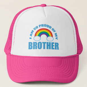 Ik ben zo trots op mijn broer Rainbow Gay Pride Trucker Pet
