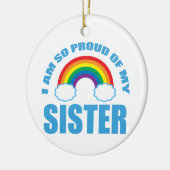 Ik ben zo trots op mijn zus Rainbow Christmas Keramisch Ornament (Links)