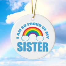 Ik ben zo trots op mijn zus Rainbow Christmas