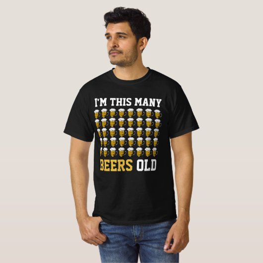 Ik ben zo veel beers Old Cool 40th Birthday Gift T-shirt (Voorkant volledig)