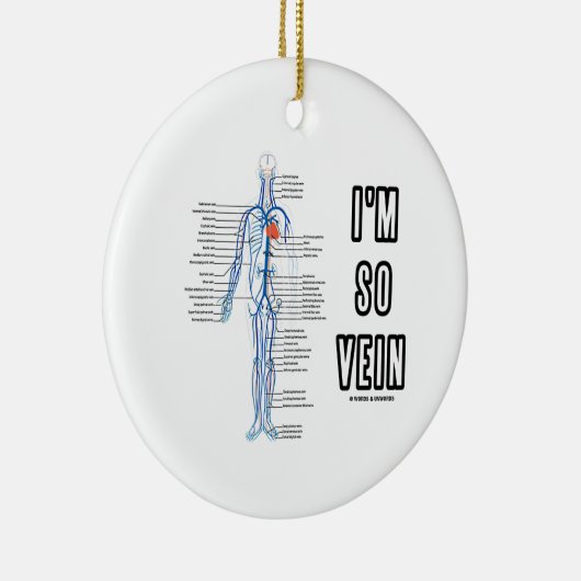 Ik ben zo Vein (Circulatory System Anatomy Veins) Keramisch Ornament (Rechts)