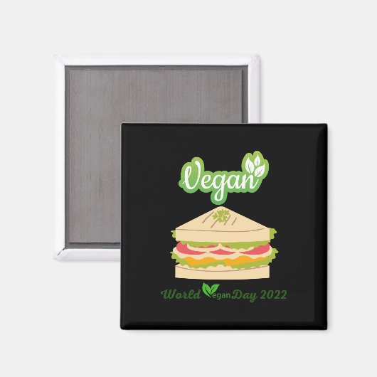 Ik ben zo vers Vegan dag 2022 Sticker1 Magneet (Voorkant / Achterkant)