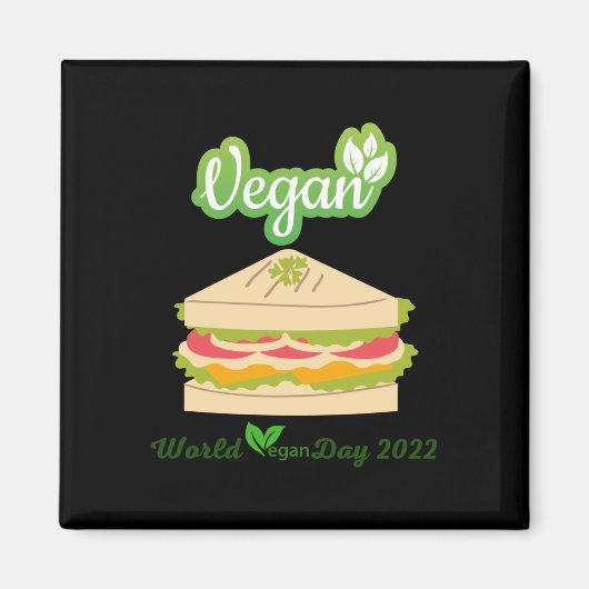 Ik ben zo vers Vegan dag 2022 Sticker1 Magneet (Voorkant)