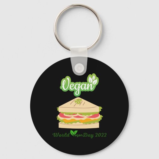 Ik ben zo vers Vegan dag 2022 Sticker1 Sleutelhanger (Voorkant)