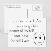 " ik ben zo verveeld " Briefkaart (Voorkant / Achterkant)