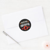 Ik ben zo warm dat ik bij mijn eigen brandweerman ronde sticker (Envelop)
