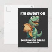 Ik ben zoet op zuurdesembrood T-Rex Briefkaart (Voorkant / Achterkant)