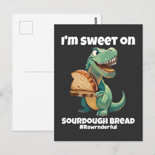 Ik ben zoet op zuurdesembrood T-Rex Briefkaart (Voorkant / Achterkant)