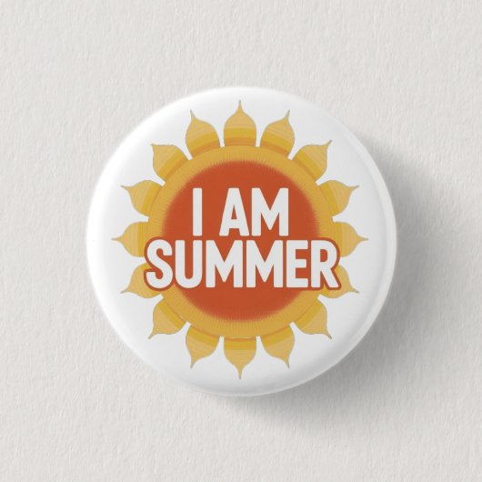 Ik ben zomer ronde button 3,2 cm (Voorkant)