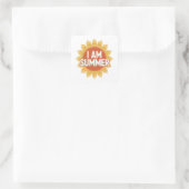 Ik ben zomer vierkante sticker (Tas)