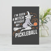 Ik ben zo'n heks zonder mijn Pickleball Halloween Kaart (Staand voorkant)