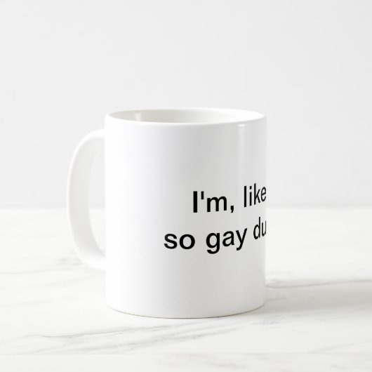 Ik ben zo'n homo Mok. Koffiemok (Voorkant links)