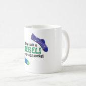 Ik ben zo'n rebel, ik draag rare sokken! koffiemok (Voorkant rechts)