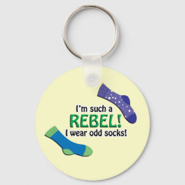 Ik ben zo'n rebel, ik draag vreemde sokken! sleutelhanger