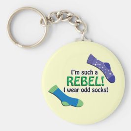 Ik ben zo'n rebel, ik draag vreemde sokken! sleutelhanger