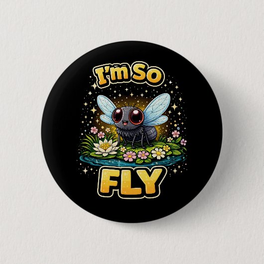 Ik Ben Zo'n Vlieg Ronde Button 5,7 Cm (Voorkant)