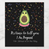 Ik ben zwanger aankondiging grappige avocado guac wijn etiket (Enkel label)