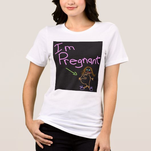 Ik ben zwanger, dames satirische openbaarmaking;) Tri-Blend shirt (Voorkant)