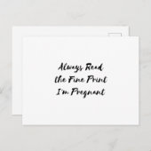 Ik ben zwanger voor vrouwen Humor Briefkaart (Voorkant / Achterkant)