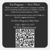 Ik ben zwanger, wat nu? vierkante Sticker (Voorkant)