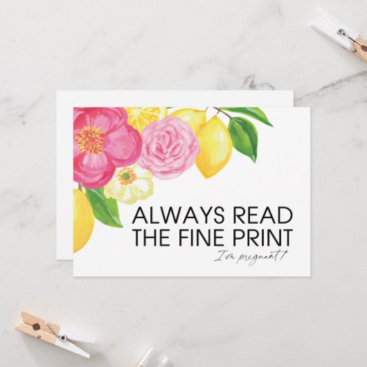 Ik ben Zwangere Zwangerschap onthullen dat we een Kaart (Voorkant / Achterkant in situ)