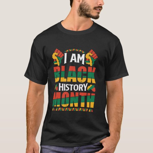 Ik ben zwart Geschiedenis Maand Lange Mouw T Shirt (Voorkant)