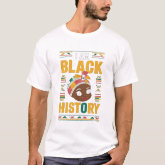 Ik ben zwart geschiedenis maand zwart melanine t-shirt