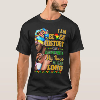 Ik ben zwart geschiedenis vieren mijn race het hel t-shirt