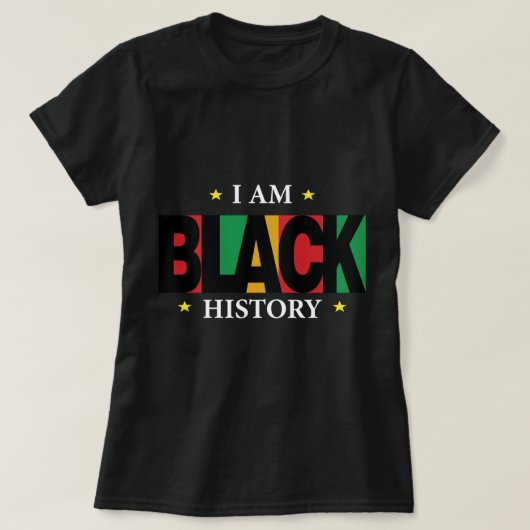 Ik ben zwart historisch T-shirt (2) (Design voorkant)