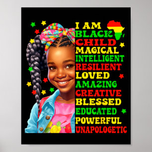 Ik ben zwart kind Amerikaans Afrikaanse trots voor Poster