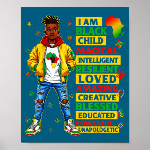 Ik ben zwart kind geschiedenis maand Afro-Amerikaa Poster