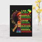 Ik ben zwart kind Juneteenth Afro-Amerikaanse meis Kaart (Gele Bloem)