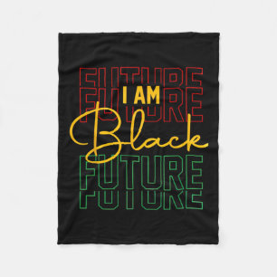 Ik ben zwart Toekomst Afro-Amerikaans Zwart Geschi Fleece Deken